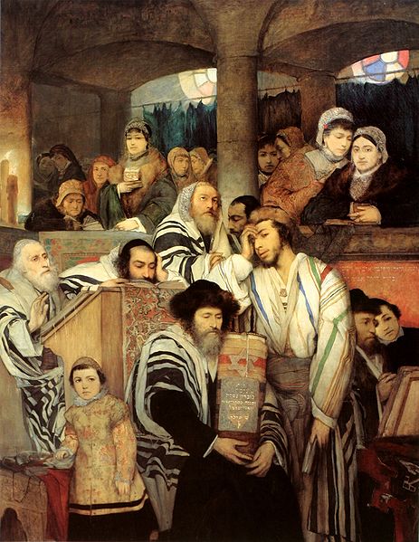 Gottlieb Jews Praying in the Synagogue on Yom Kippur